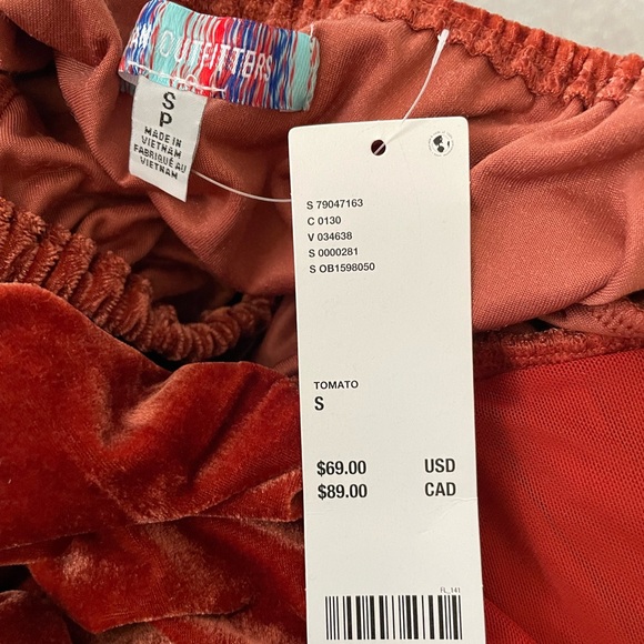 Urban Outfitters Rust Velvet Dress. Small. NWT - Picture 8 of 10